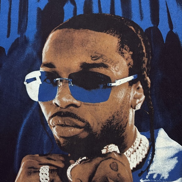 Black and Blue Pop Smoke Tee - Picture 2 of 3